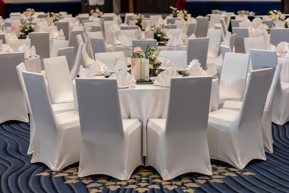 Formal ballroom event setup